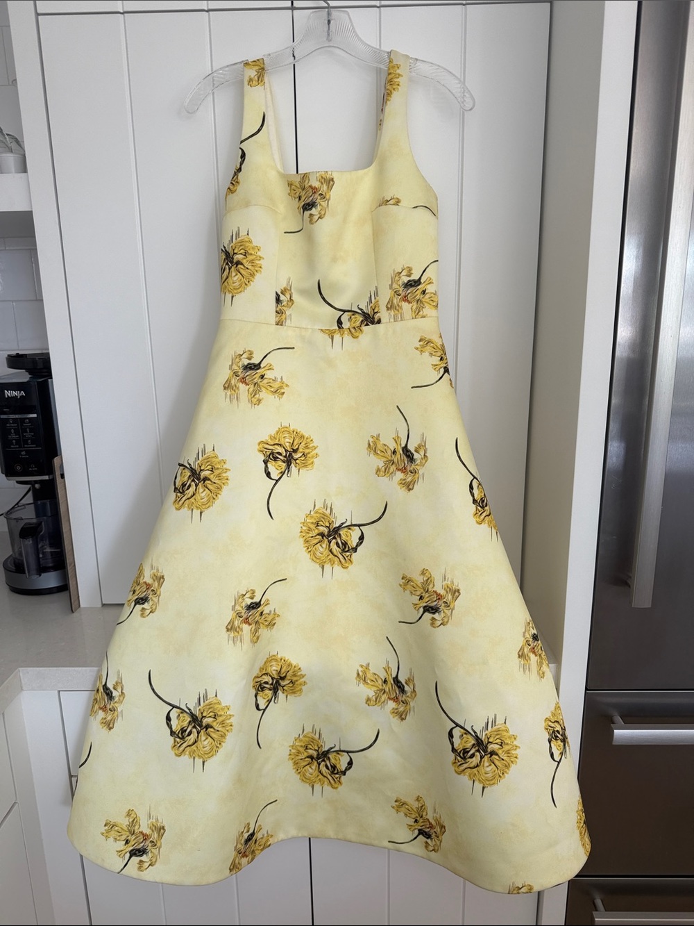 Emilia Wickstead Yellow Floral Midi Dress NWT